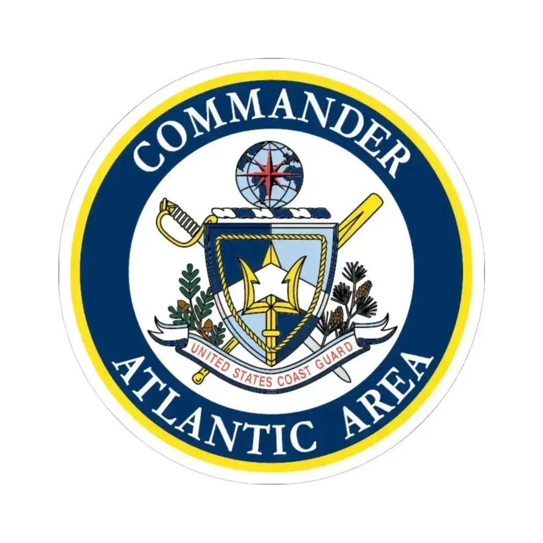 COMMANDER ATLANTIC AREA (U.S. Coast Guard) STICKER Vinyl Kiss-Cut Decal 6 Inch White - The Sticker Space