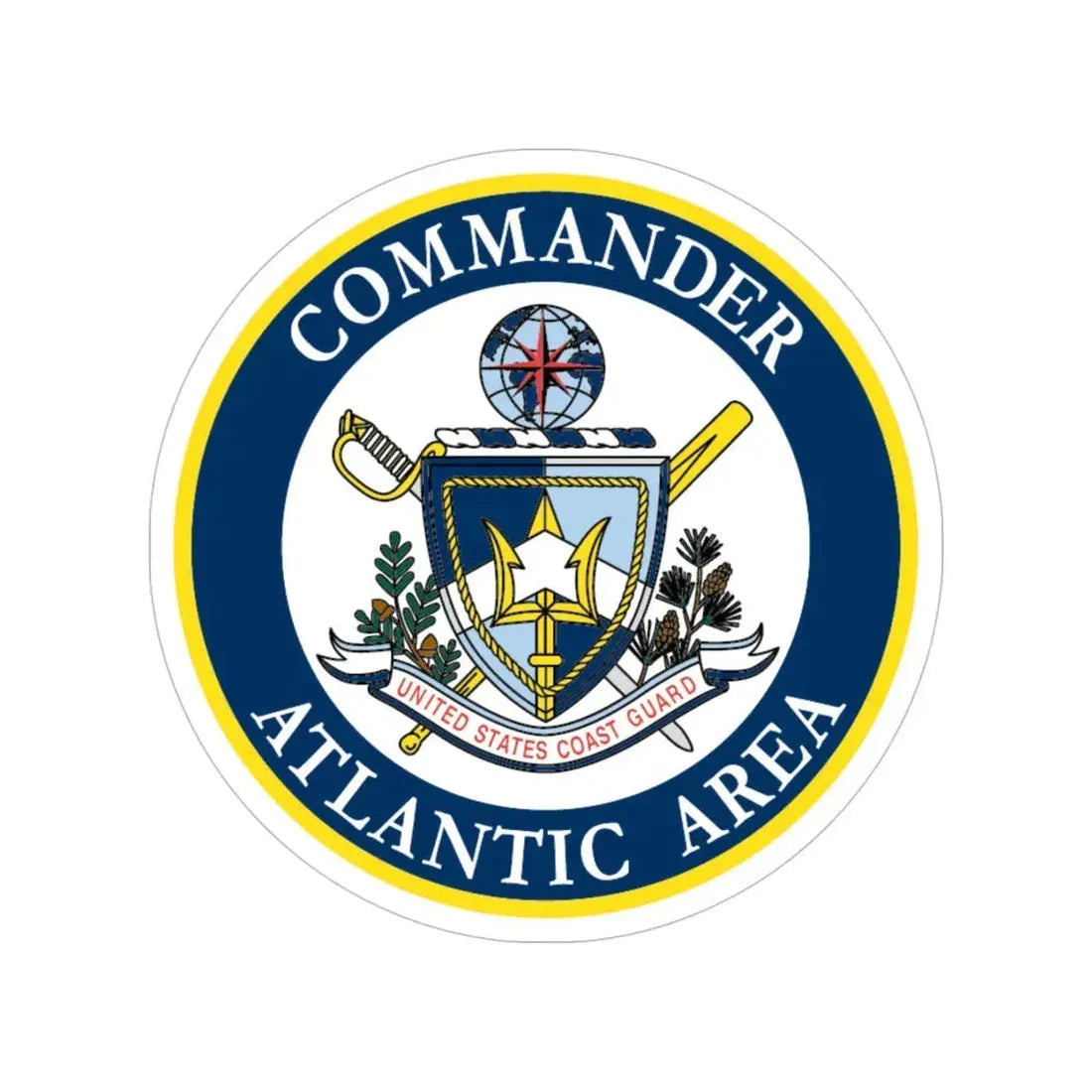 COMMANDER ATLANTIC AREA (U.S. Coast Guard) Transparent STICKER Die-Cut Vinyl Decal 5 Inch - The Sticker Space