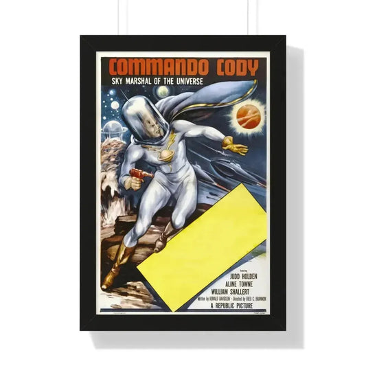 COMMANDER CODY SKY MARSHAL OF THE UNIVERSE 1955 - Framed Movie Poster 16″ x 24″ Black - The Sticker Space