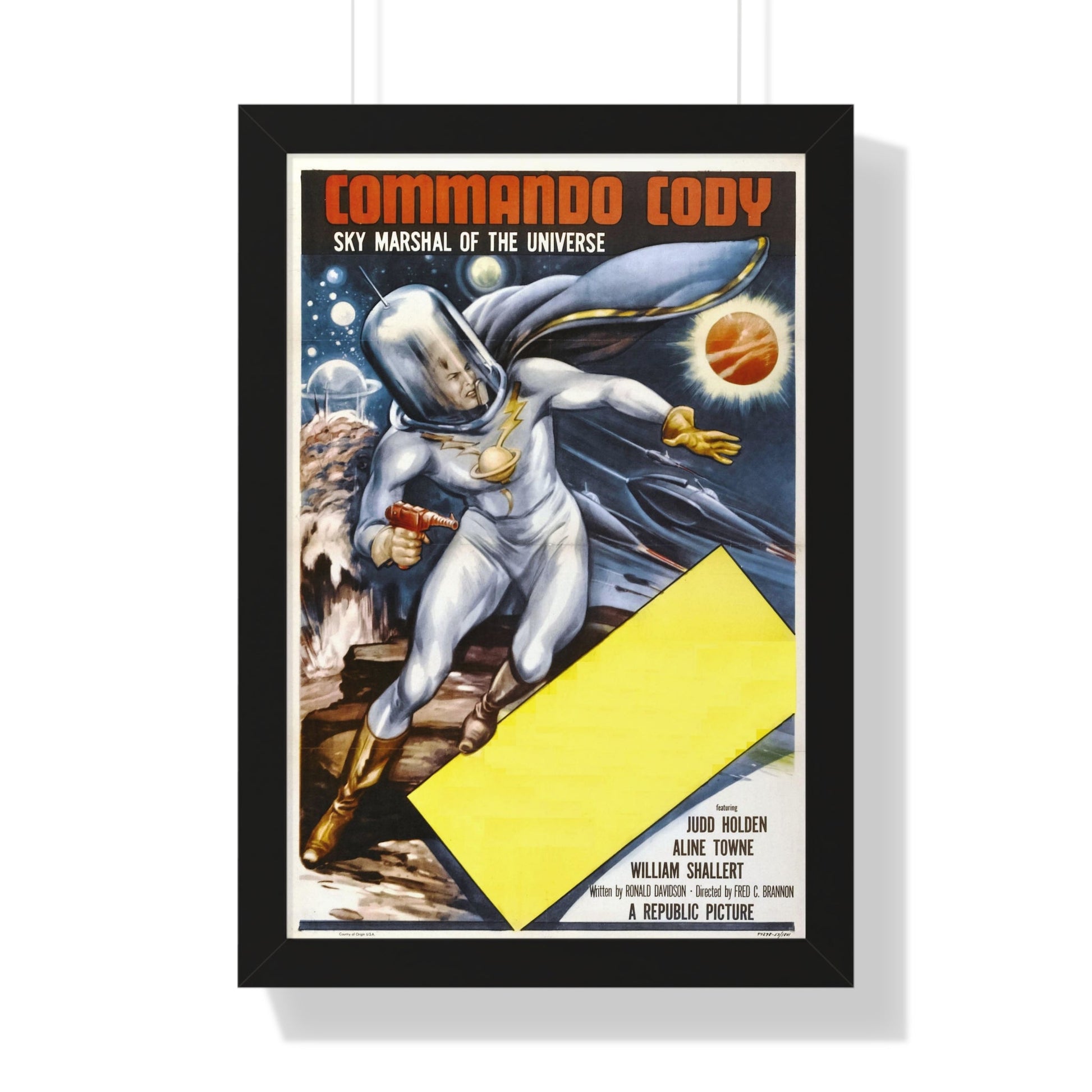 COMMANDER CODY SKY MARSHAL OF THE UNIVERSE 1955 - Framed Movie Poster-16″ x 24″-The Sticker Space