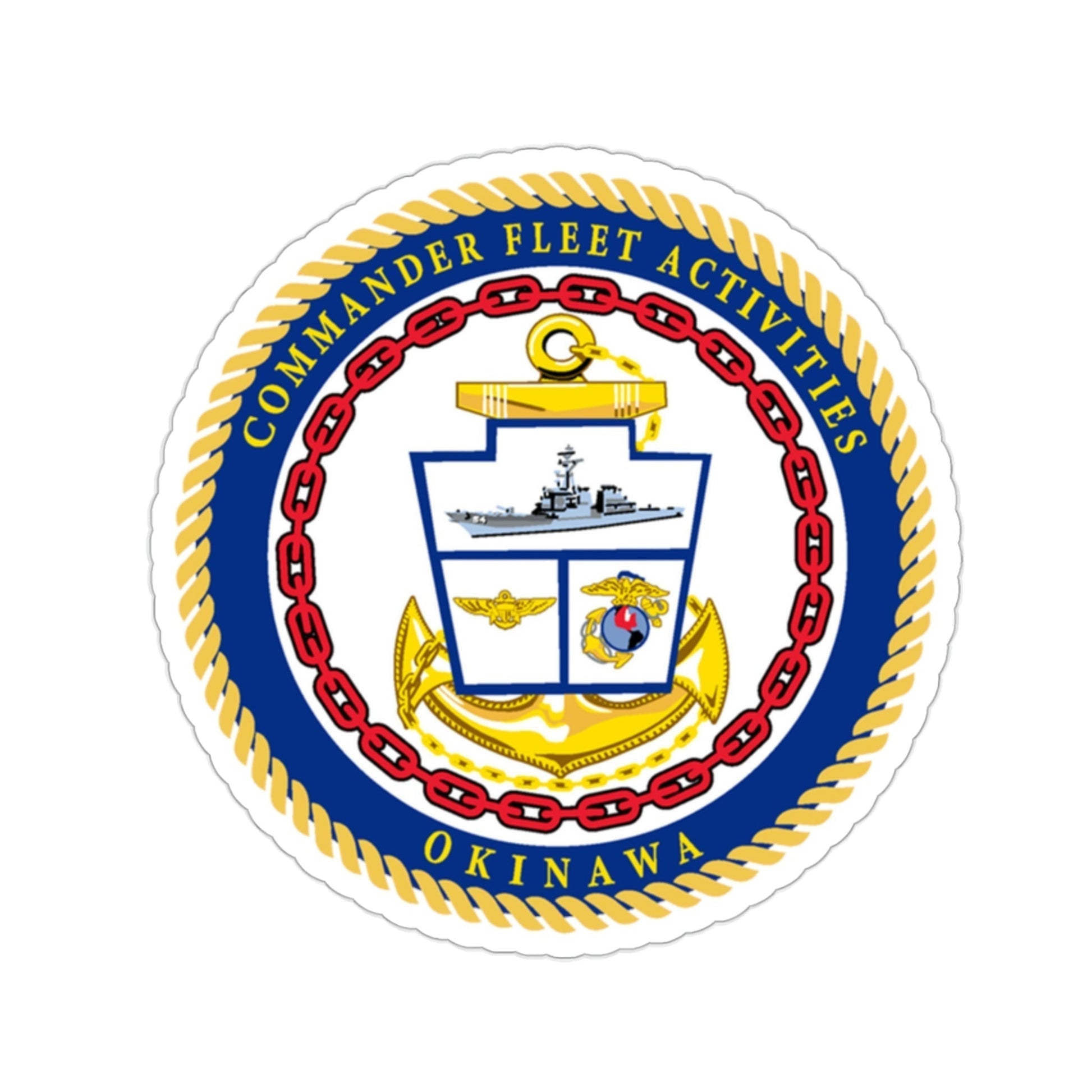 COMMANDER FLEET ACTIVITIES OKINAWA (U.S. Navy) STICKER Vinyl Die-Cut Decal-2 Inch-The Sticker Space