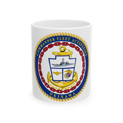 COMMANDER FLEET ACTIVITIES OKINAWA (U.S. Navy) White Coffee Mug-11oz-The Sticker Space