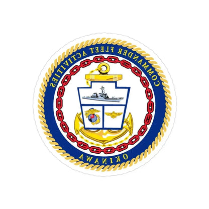 COMMANDER FLEET ACTIVITIES OKINAWA (U.S. Navy) REVERSE PRINT Transparent Die-Cut STICKER - The Sticker Space