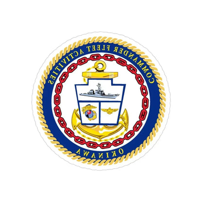 COMMANDER FLEET ACTIVITIES OKINAWA (U.S. Navy) REVERSE PRINT Transparent Die-Cut STICKER - The Sticker Space