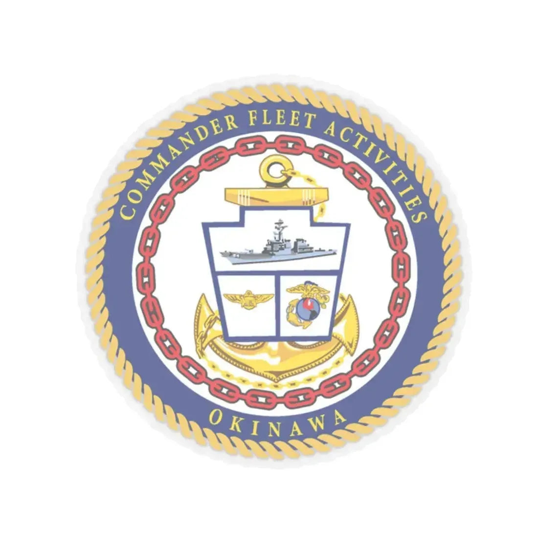 COMMANDER FLEET ACTIVITIES OKINAWA (U.S. Navy) STICKER Vinyl Kiss-Cut Decal 2 Inch Transparent - The Sticker Space