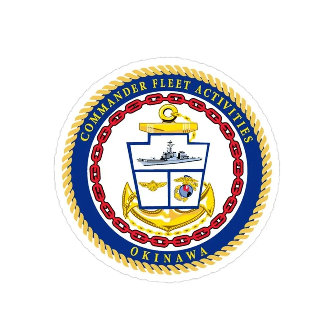 COMMANDER FLEET ACTIVITIES OKINAWA (U.S. Navy) Transparent STICKER Die-Cut Vinyl Decal 2 Inch Transparent - The Sticker Space