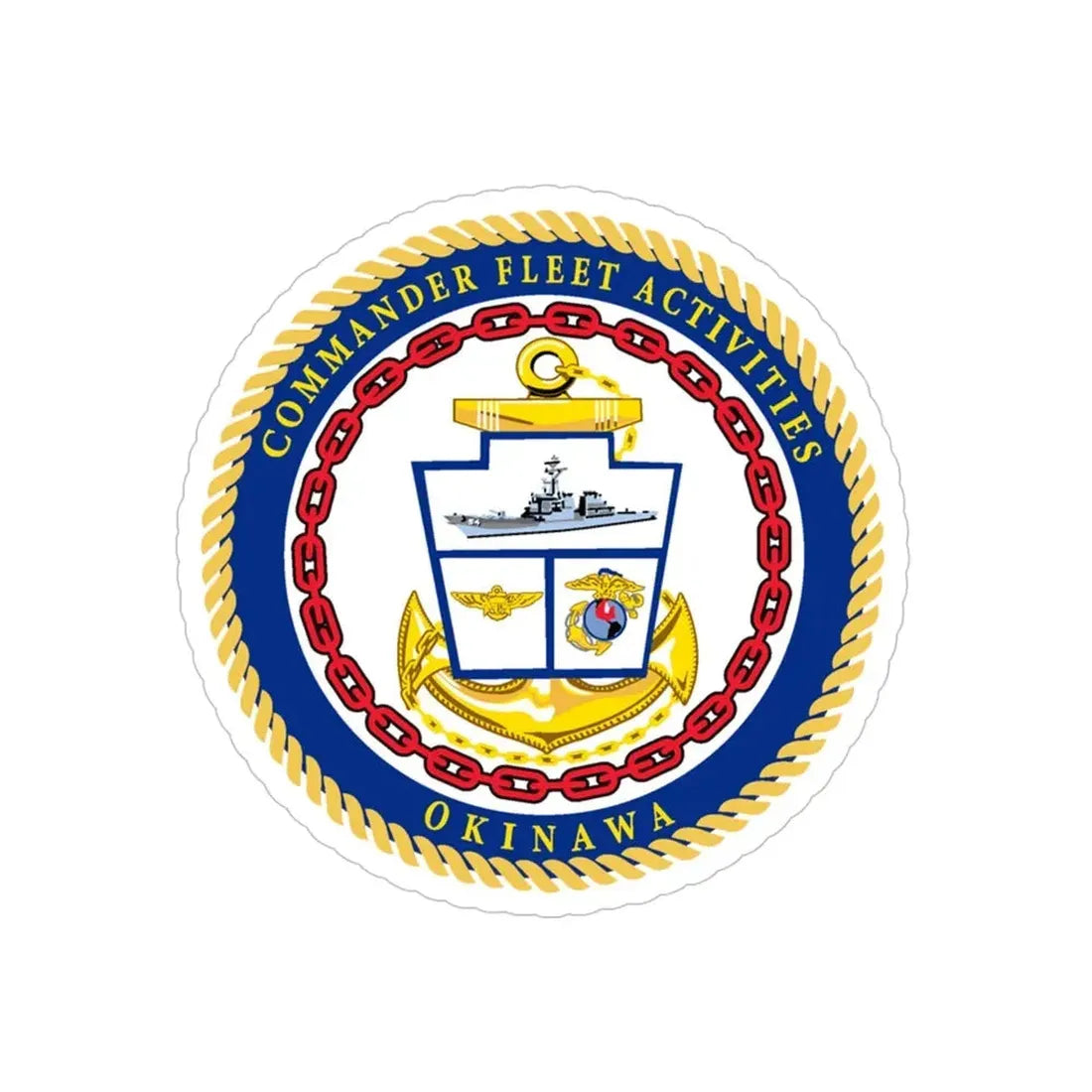 COMMANDER FLEET ACTIVITIES OKINAWA (U.S. Navy) Transparent STICKER Die-Cut Vinyl Decal 4 Inch Transparent - The Sticker Space