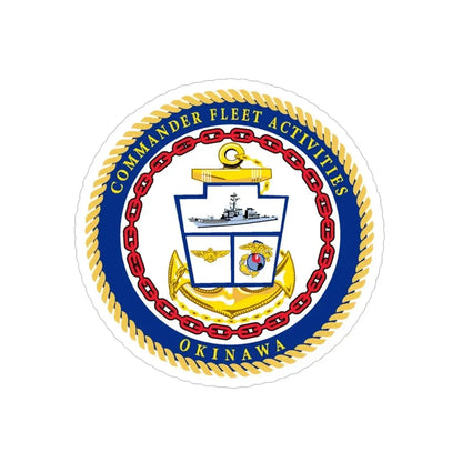 COMMANDER FLEET ACTIVITIES OKINAWA (U.S. Navy) Transparent STICKER Die-Cut Vinyl Decal 4 Inch Transparent - The Sticker Space