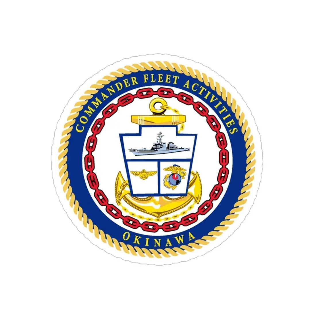 COMMANDER FLEET ACTIVITIES OKINAWA (U.S. Navy) Transparent STICKER Die-Cut Vinyl Decal 6 Inch Transparent - The Sticker Space