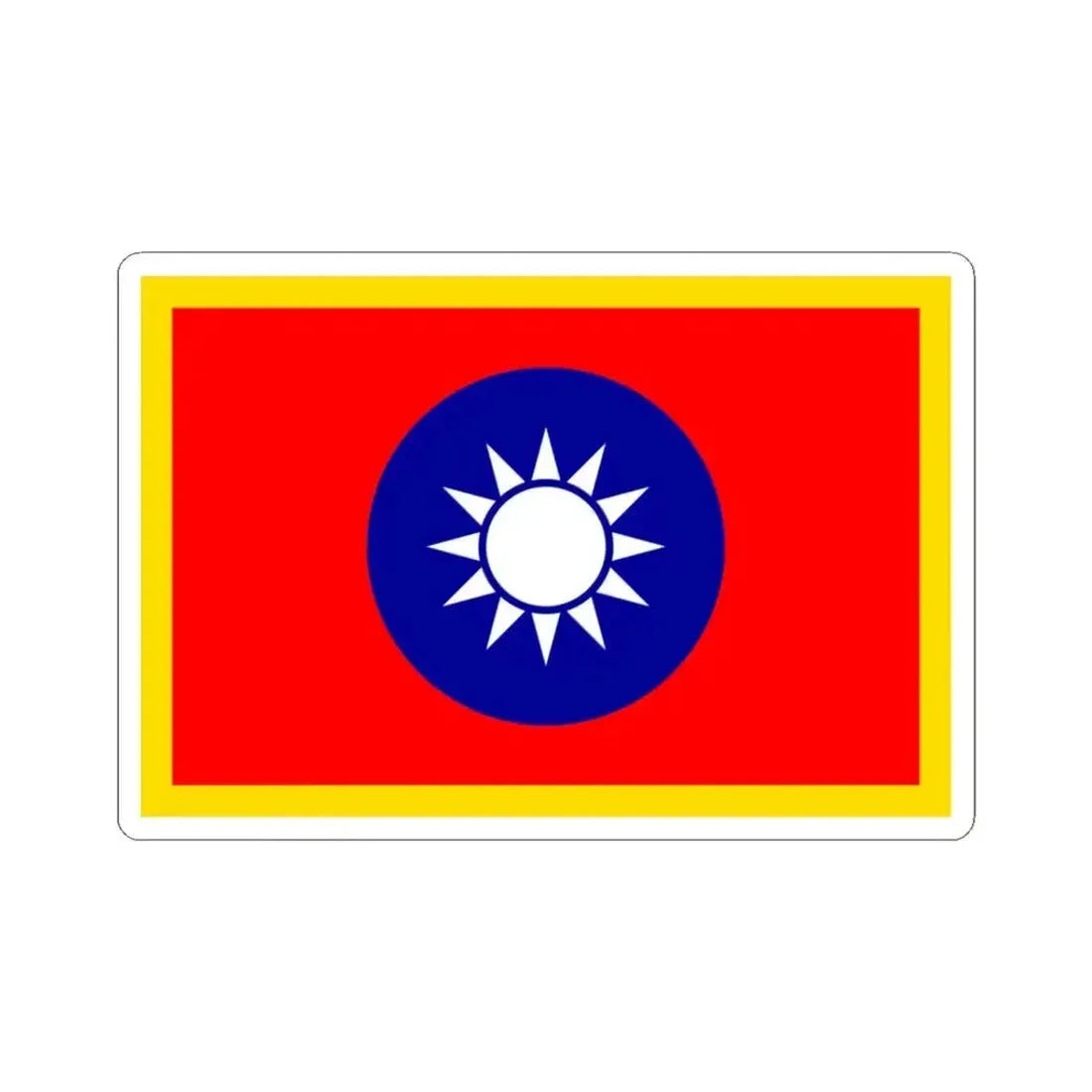 Commander-in-Chief Flag of the Republic of China (China) STICKER Vinyl Kiss-Cut Decal 3 Inch White - The Sticker Space