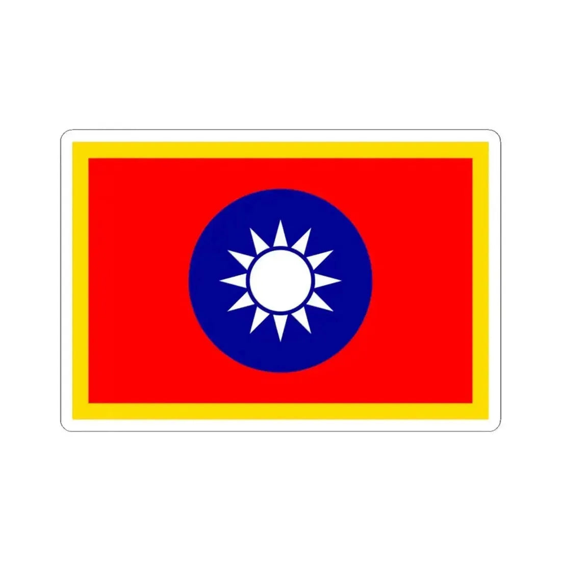 Commander-in-Chief Flag of the Republic of China (China) STICKER Vinyl Kiss-Cut Decal 4 Inch White - The Sticker Space