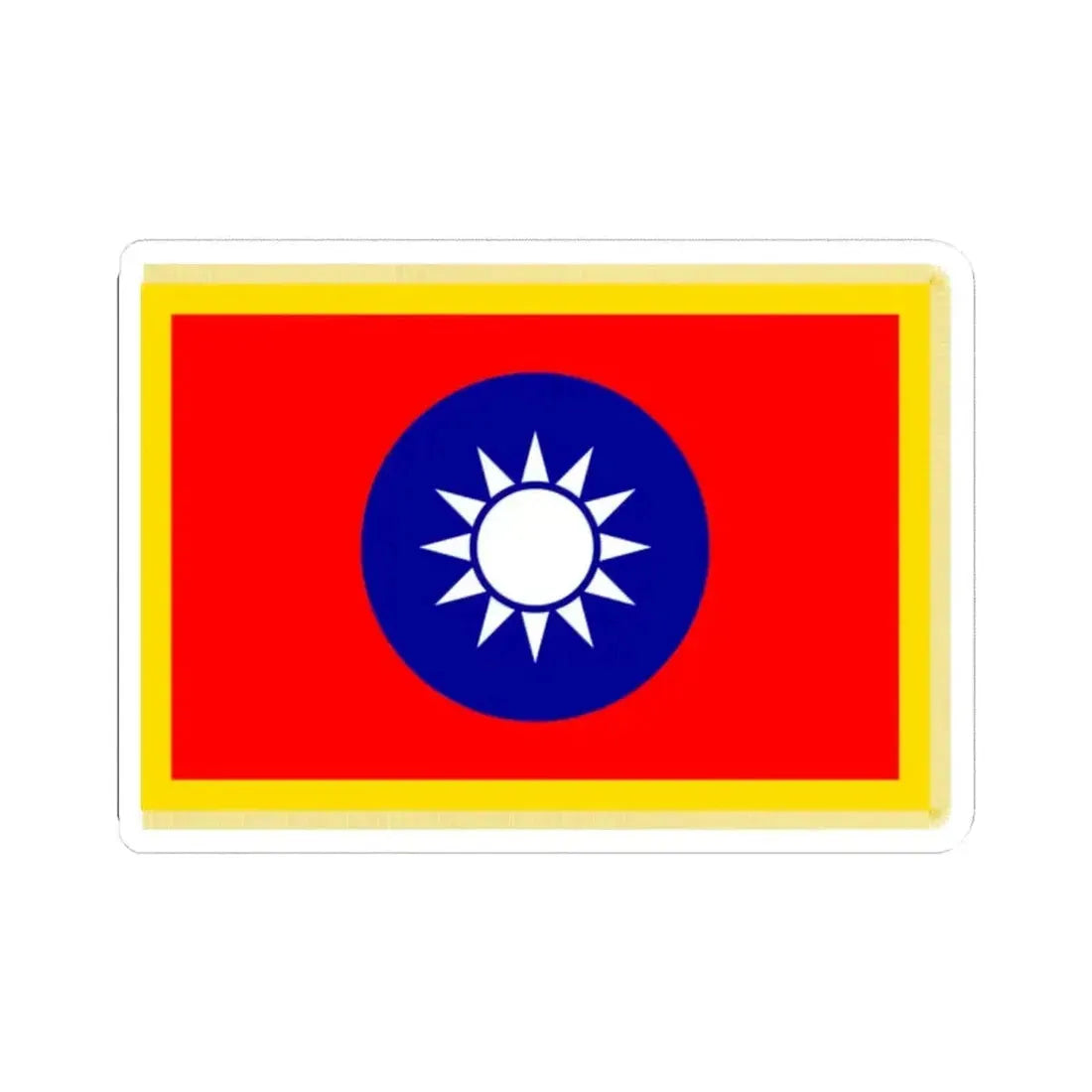Commander-in-Chief Flag of the Republic of China fringed (China) STICKER Vinyl Kiss-Cut Decal 2 Inch White - The Sticker Space