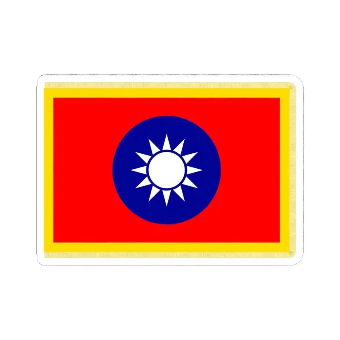Commander-in-Chief Flag of the Republic of China fringed (China) STICKER Vinyl Kiss-Cut Decal 3 Inch White - The Sticker Space