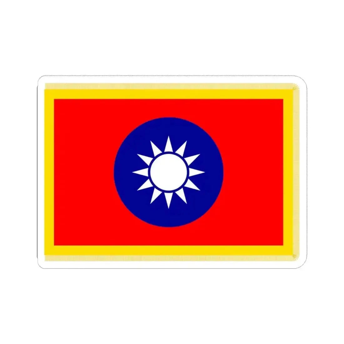 Commander-in-Chief Flag of the Republic of China fringed (China) STICKER Vinyl Kiss-Cut Decal 4 Inch White - The Sticker Space
