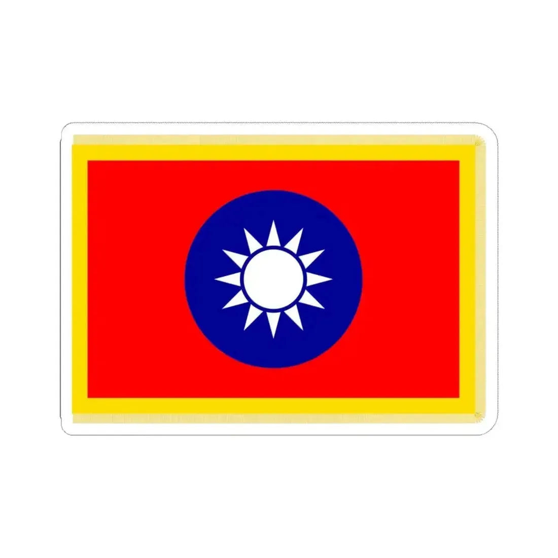 Commander-in-Chief Flag of the Republic of China fringed (China) STICKER Vinyl Kiss-Cut Decal 6 Inch White - The Sticker Space
