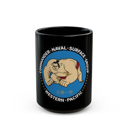 Commander Naval Surface Group West Pacific (U.S. Navy) Black Coffee Mug-15oz-The Sticker Space