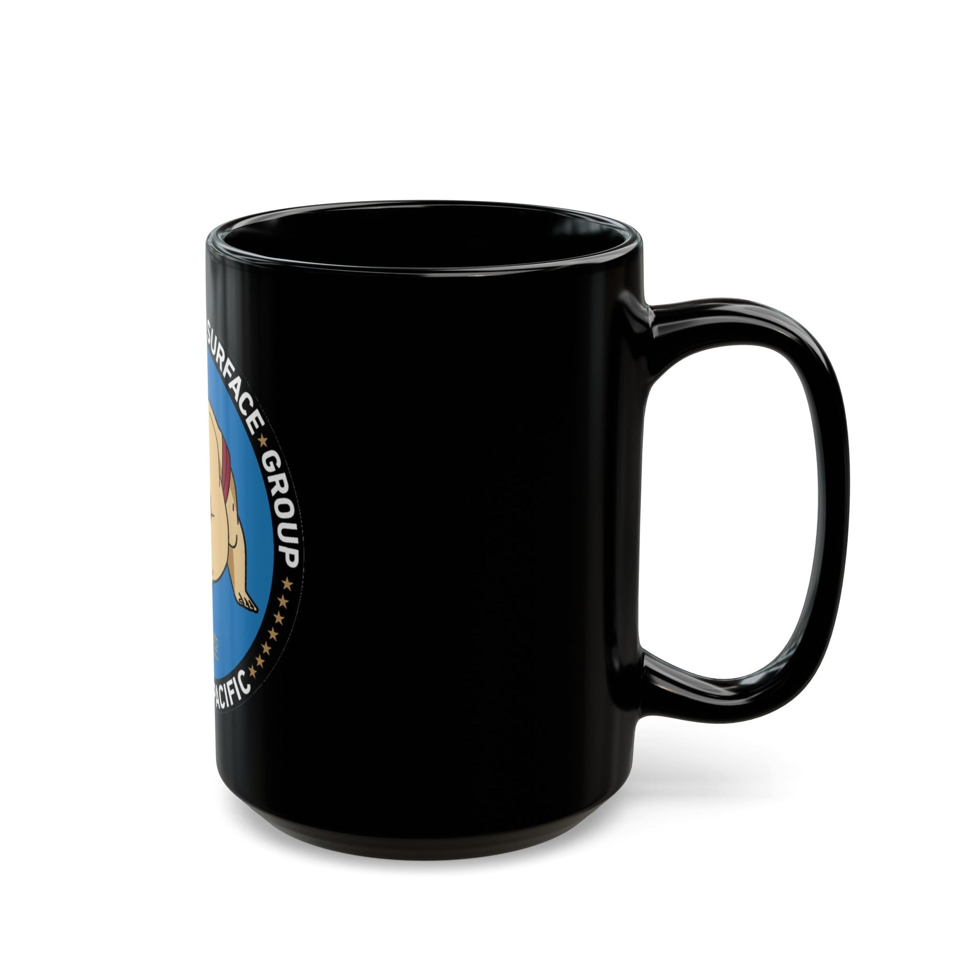 Commander Naval Surface Group West Pacific (U.S. Navy) Black Coffee Mug-The Sticker Space