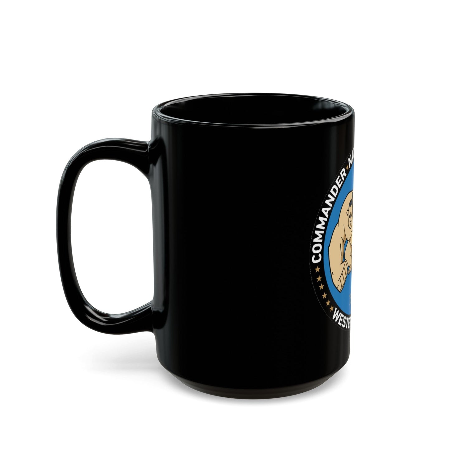 Commander Naval Surface Group West Pacific (U.S. Navy) Black Coffee Mug-The Sticker Space