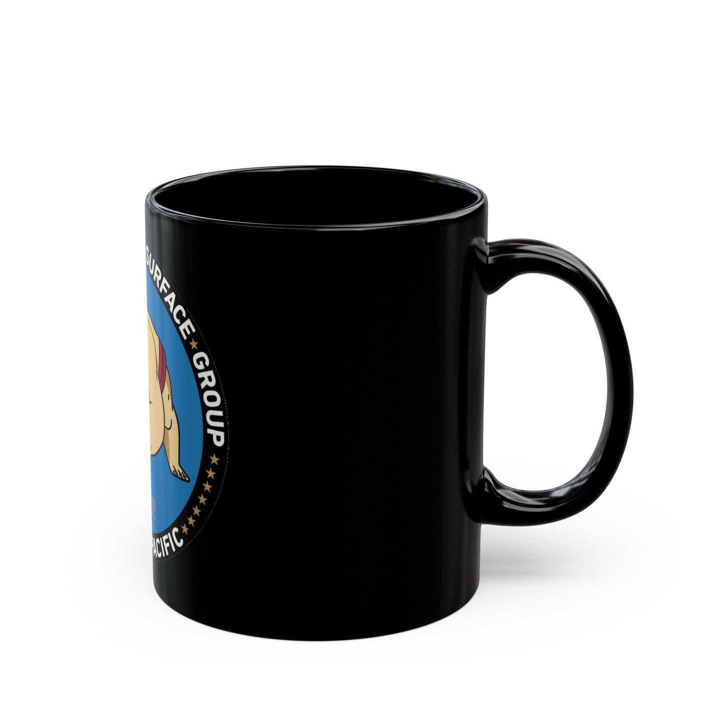 Commander Naval Surface Group West Pacific (U.S. Navy) Black Coffee Mug-The Sticker Space