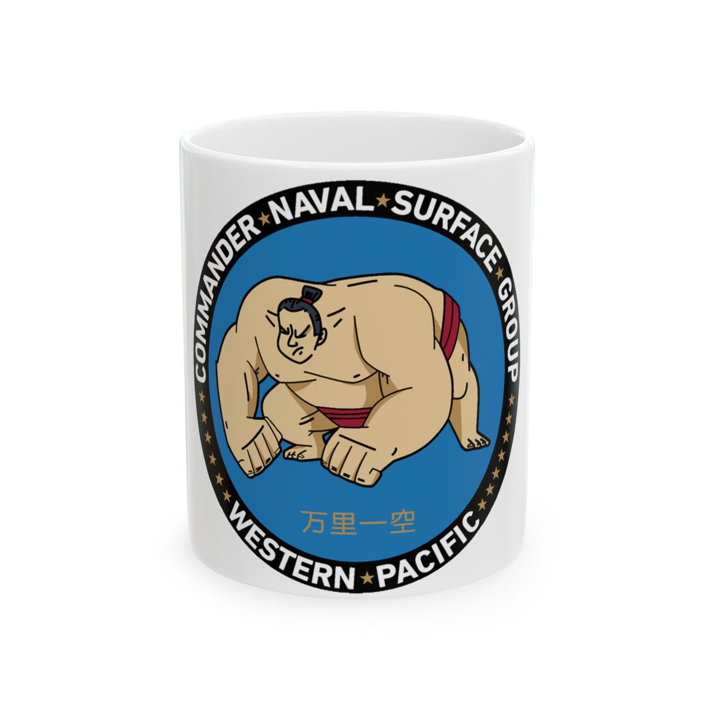 Commander Naval Surface Group West Pacific (U.S. Navy) White Coffee Mug-11oz-The Sticker Space