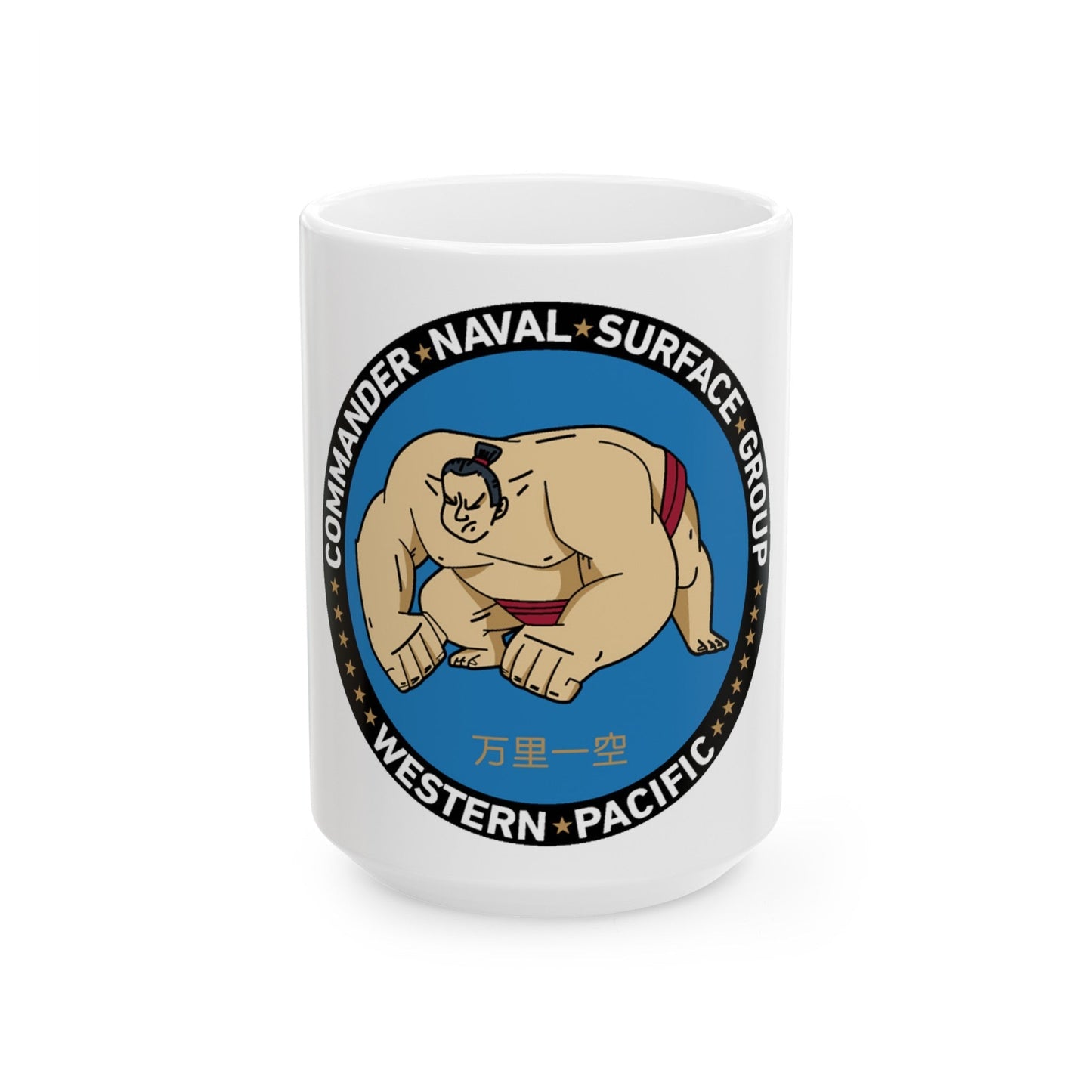 Commander Naval Surface Group West Pacific (U.S. Navy) White Coffee Mug-15oz-The Sticker Space