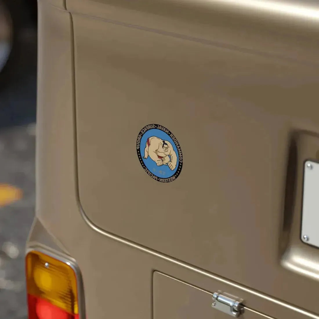 Commander Naval Surface Group West Pacific (U.S. Navy) REVERSE PRINT Transparent Die-Cut STICKER - The Sticker Space