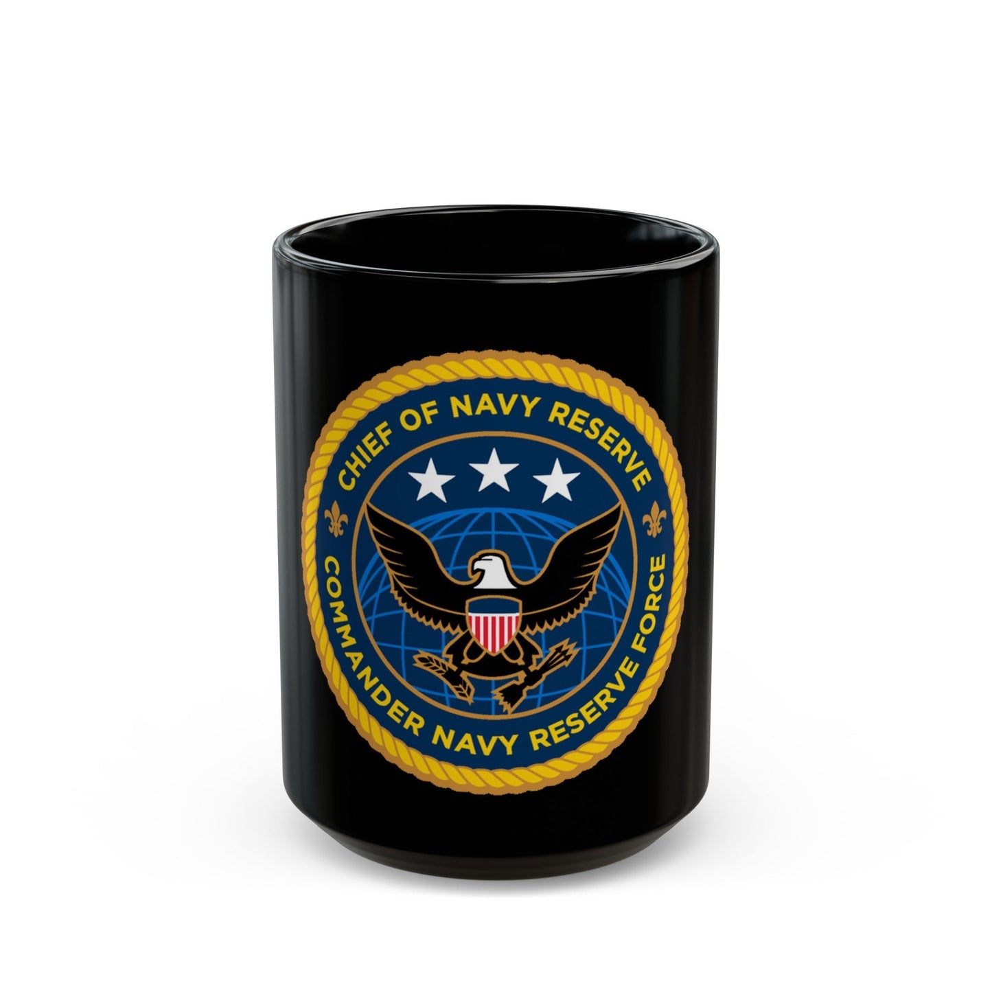 Commander Navy Reserve Force (U.S. Navy) Black Coffee Mug-15oz-The Sticker Space