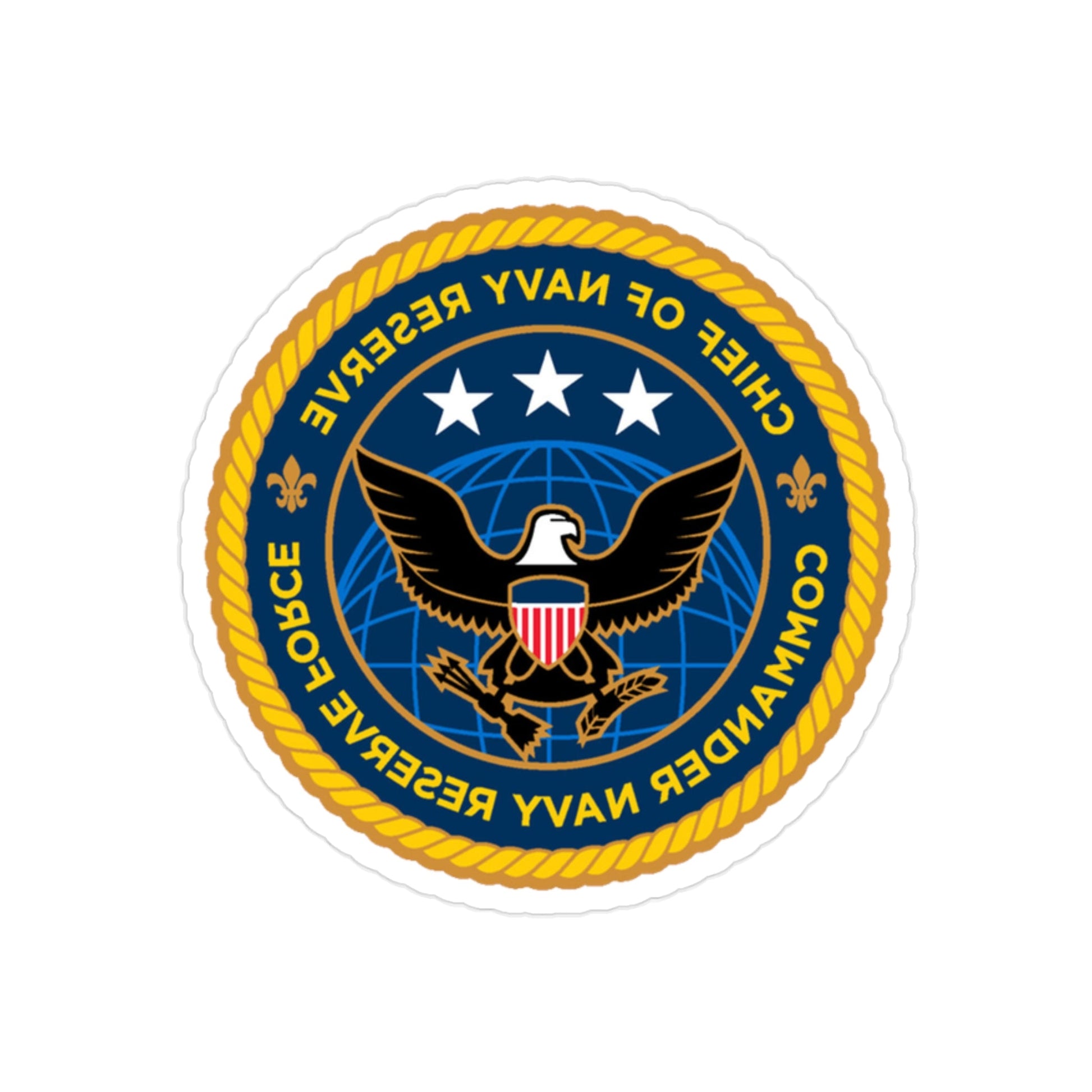 Commander Navy Reserve Force (U.S. Navy) REVERSE PRINT Transparent STICKER-2 Inch-The Sticker Space