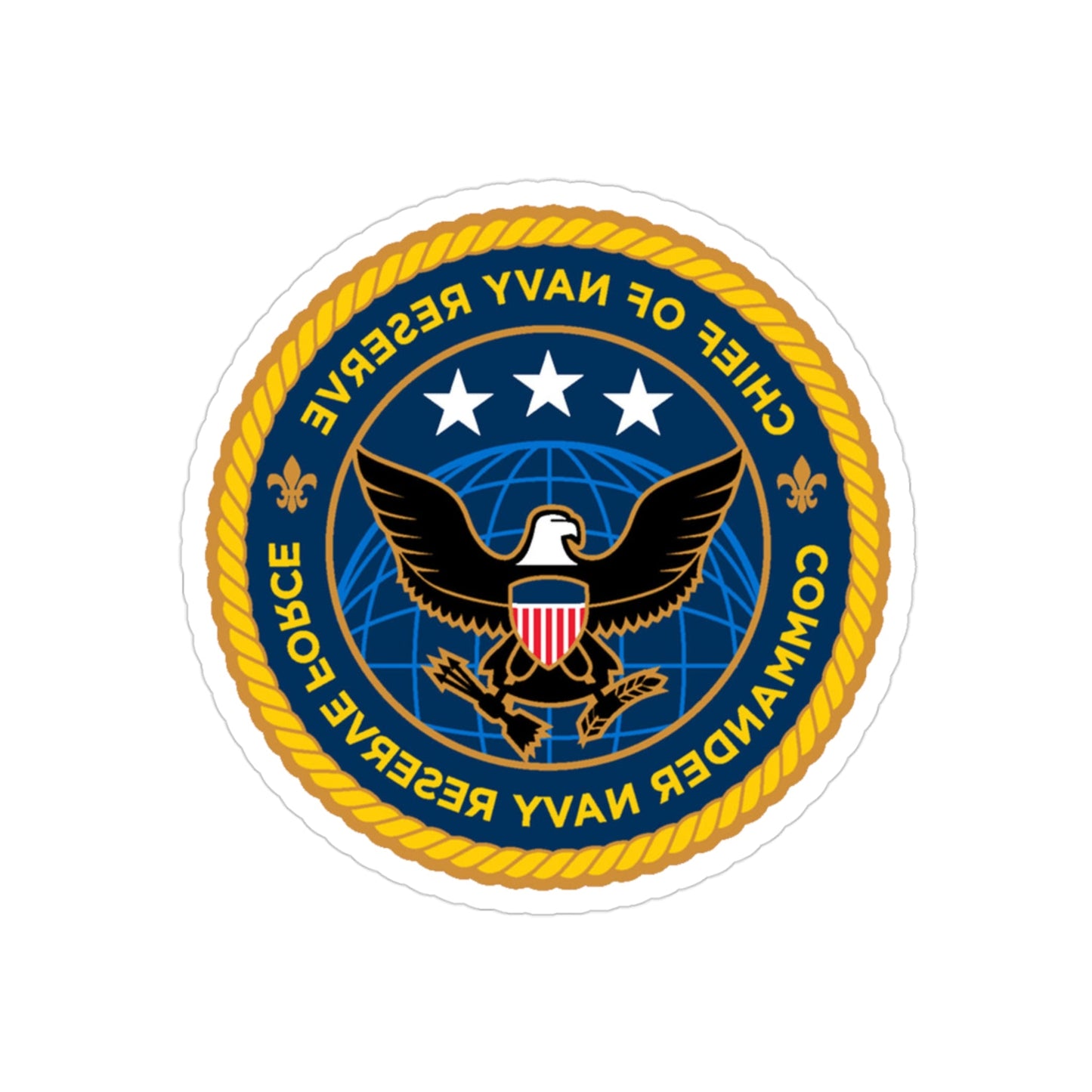 Commander Navy Reserve Force (U.S. Navy) REVERSE PRINT Transparent STICKER-3 Inch-The Sticker Space