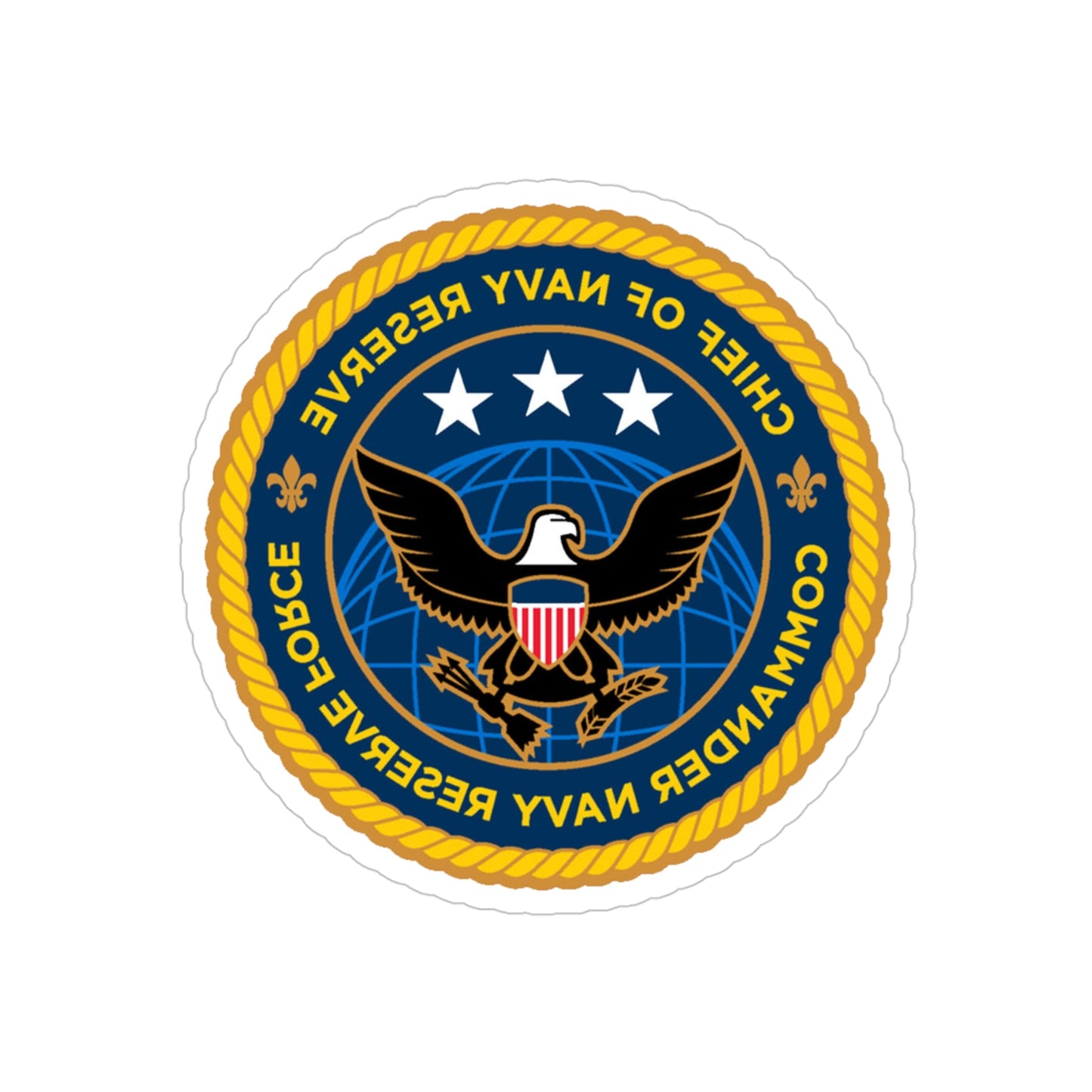 Commander Navy Reserve Force (U.S. Navy) REVERSE PRINT Transparent STICKER-4 Inch-The Sticker Space