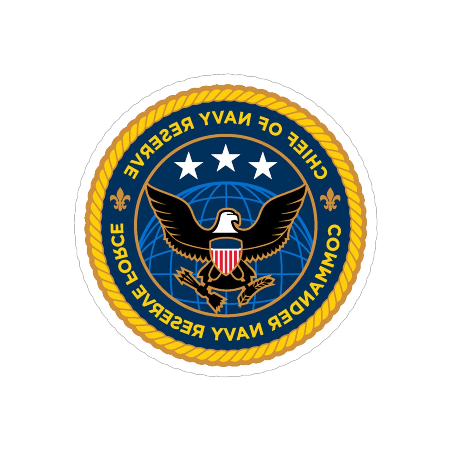 Commander Navy Reserve Force (U.S. Navy) REVERSE PRINT Transparent STICKER-6" × 6"-The Sticker Space