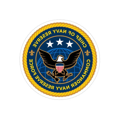 Commander Navy Reserve Force (U.S. Navy) REVERSE PRINT Transparent Die-Cut STICKER 3 Inch Die-Cut Transparent - The Sticker Space