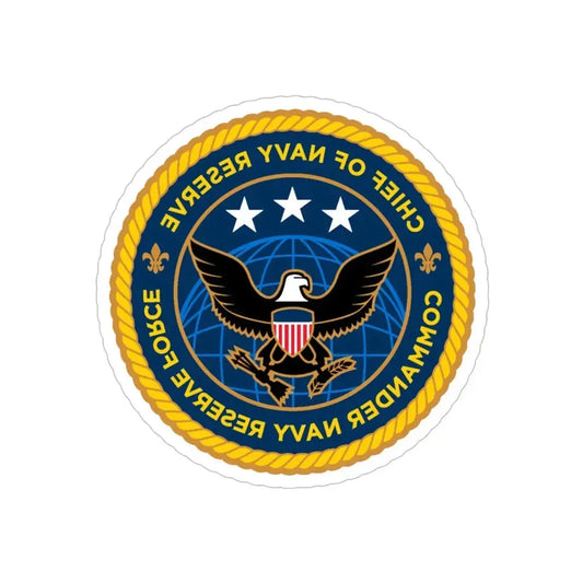 Commander Navy Reserve Force (U.S. Navy) REVERSE PRINT Transparent Die-Cut STICKER 6 Inch Die-Cut Transparent - The Sticker Space
