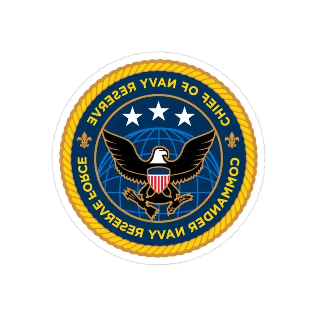 Commander Navy Reserve Force (U.S. Navy) REVERSE PRINT Transparent Die-Cut STICKER - The Sticker Space