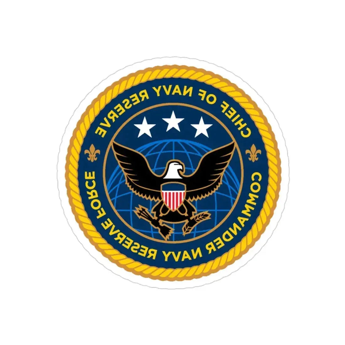 Commander Navy Reserve Force (U.S. Navy) REVERSE PRINT Transparent Die-Cut STICKER - The Sticker Space