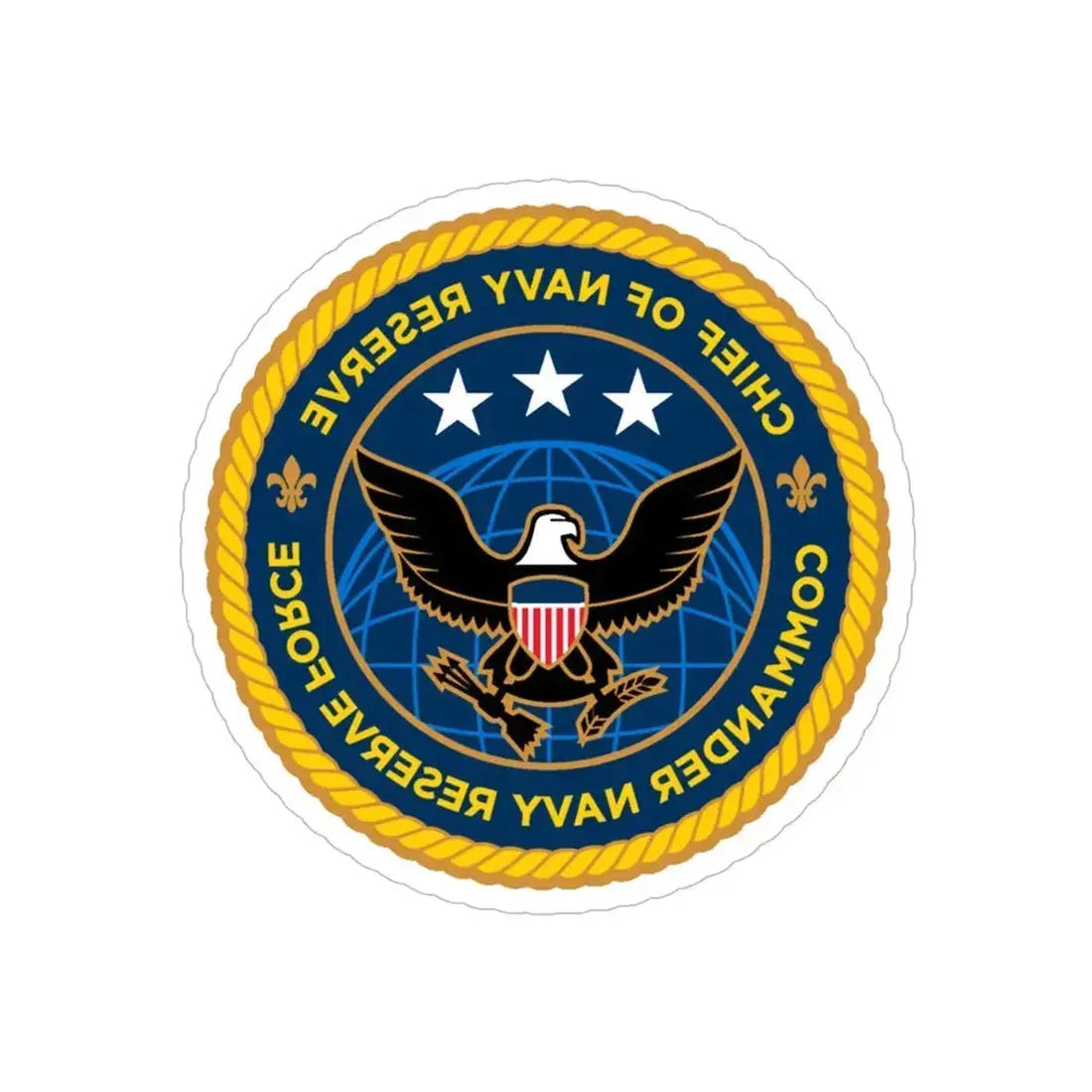 Commander Navy Reserve Force (U.S. Navy) REVERSE PRINT Transparent Die-Cut STICKER - The Sticker Space