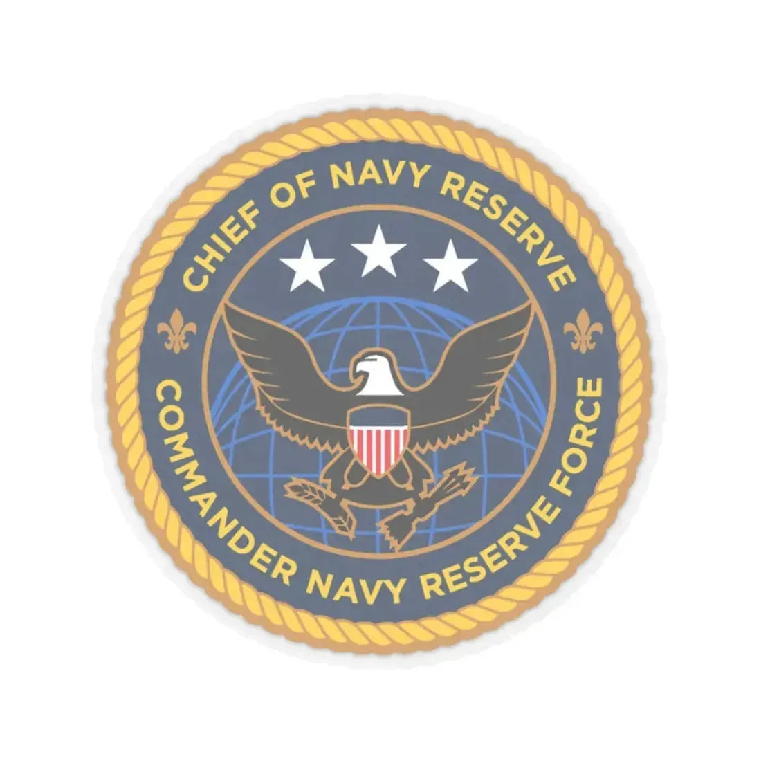Commander Navy Reserve Force (U.S. Navy) STICKER Vinyl Kiss-Cut Decal 3 Inch Transparent - The Sticker Space