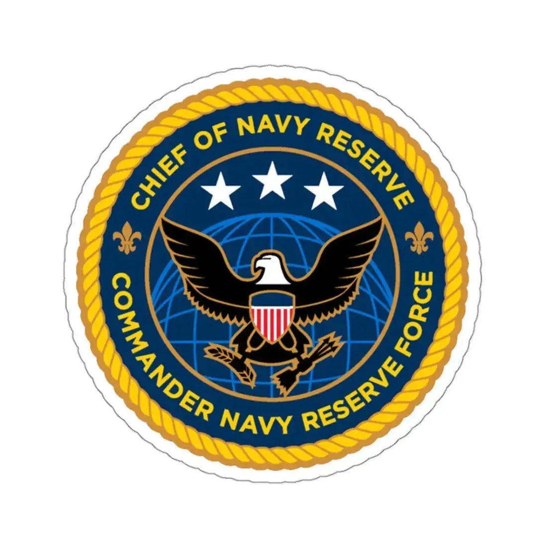 Commander Navy Reserve Force (U.S. Navy) STICKER Vinyl Kiss-Cut Decal 3 Inch White - The Sticker Space