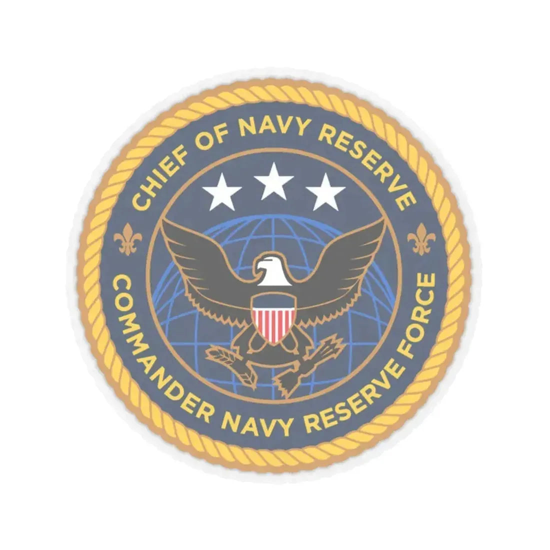 Commander Navy Reserve Force (U.S. Navy) STICKER Vinyl Kiss-Cut Decal 4 Inch Transparent - The Sticker Space