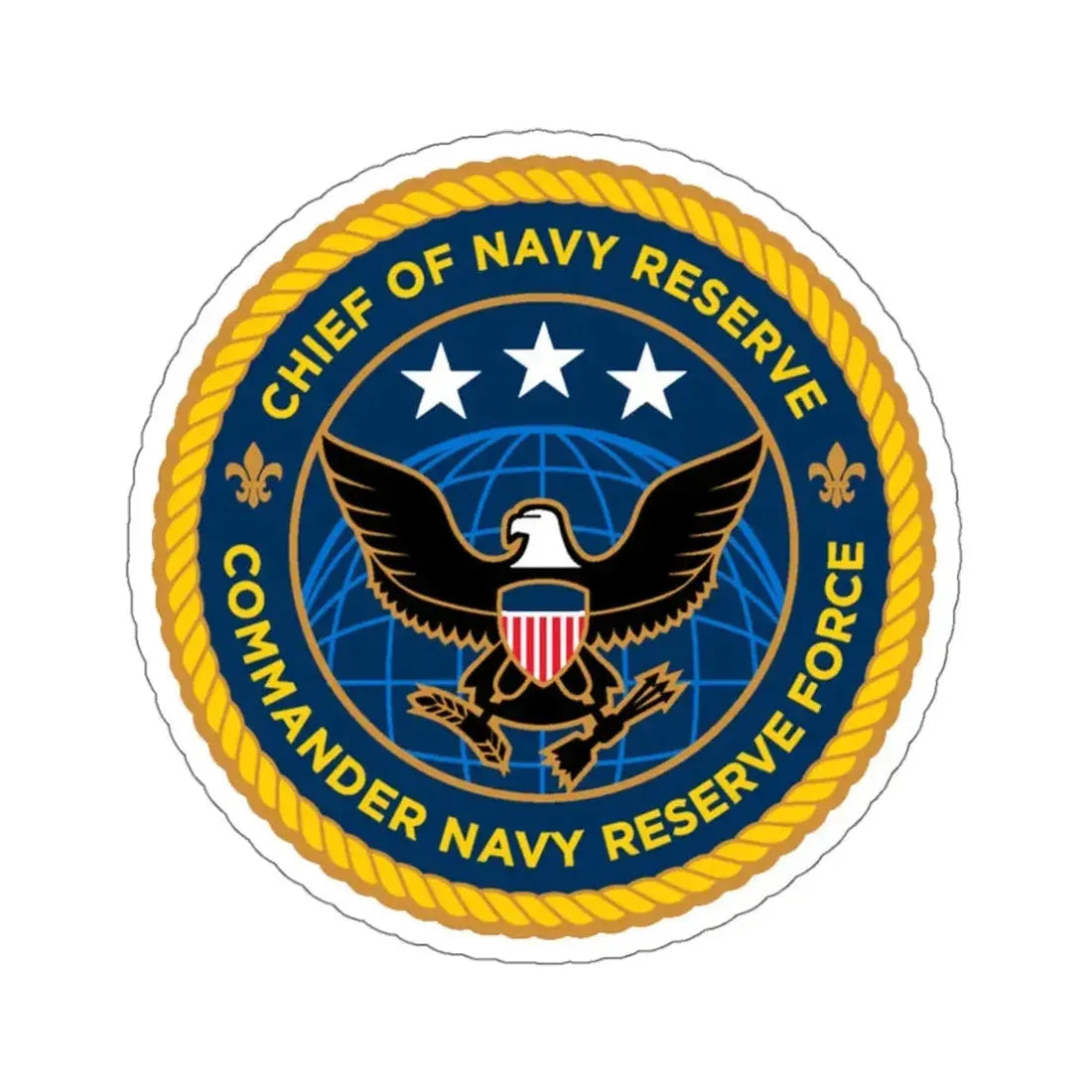 Commander Navy Reserve Force (U.S. Navy) STICKER Vinyl Kiss-Cut Decal 4 Inch White - The Sticker Space