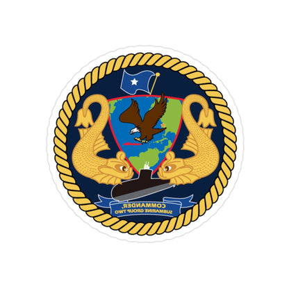 Commander Submarine Group Two (U.S. Navy) REVERSE PRINT Transparent STICKER-2 Inch-The Sticker Space