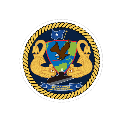 Commander Submarine Group Two (U.S. Navy) REVERSE PRINT Transparent STICKER-3 Inch-The Sticker Space