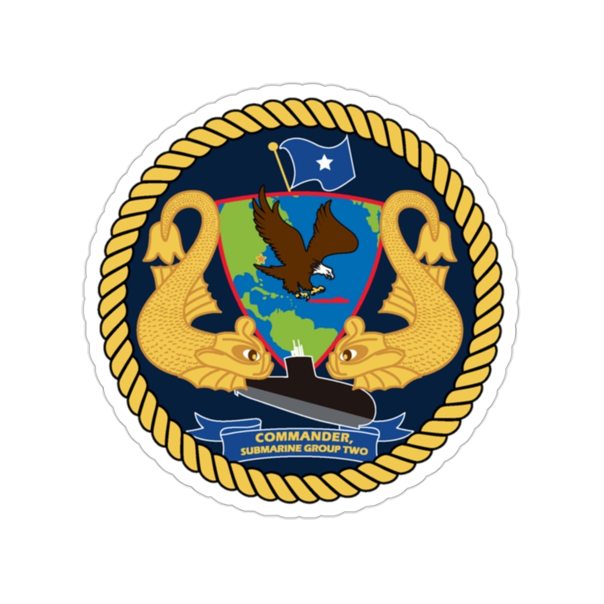 Commander Submarine Group Two (U.S. Navy) STICKER Vinyl Die-Cut Decal-2 Inch-The Sticker Space