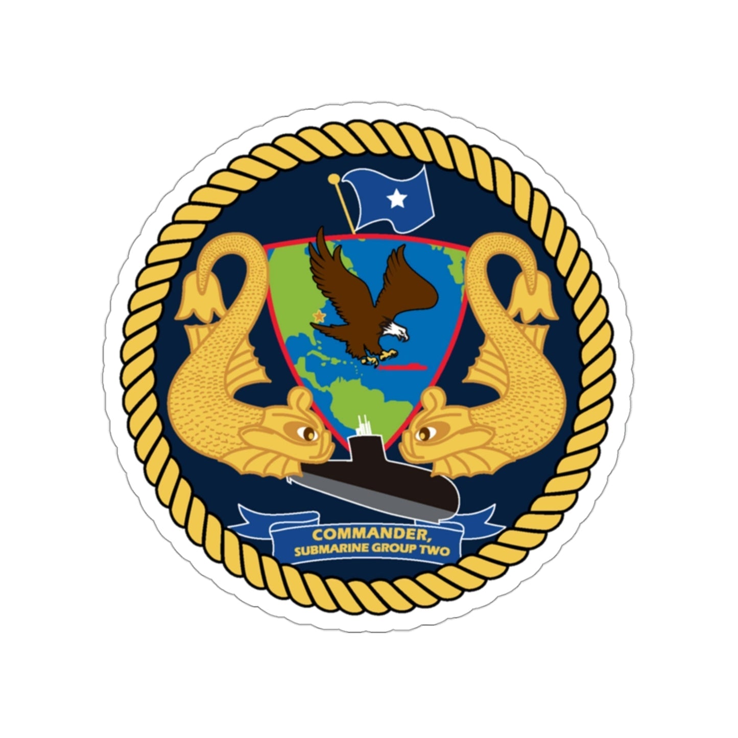 Commander Submarine Group Two (U.S. Navy) STICKER Vinyl Die-Cut Decal-3 Inch-The Sticker Space