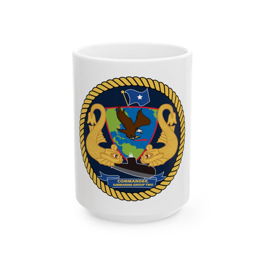 Commander Submarine Group Two (U.S. Navy) White Coffee Mug-15oz-The Sticker Space