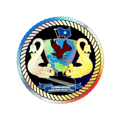 Commander Submarine Group Two (U.S. Navy) Holographic STICKER Die-Cut Vinyl Decal 3 Inch Holographic - The Sticker Space