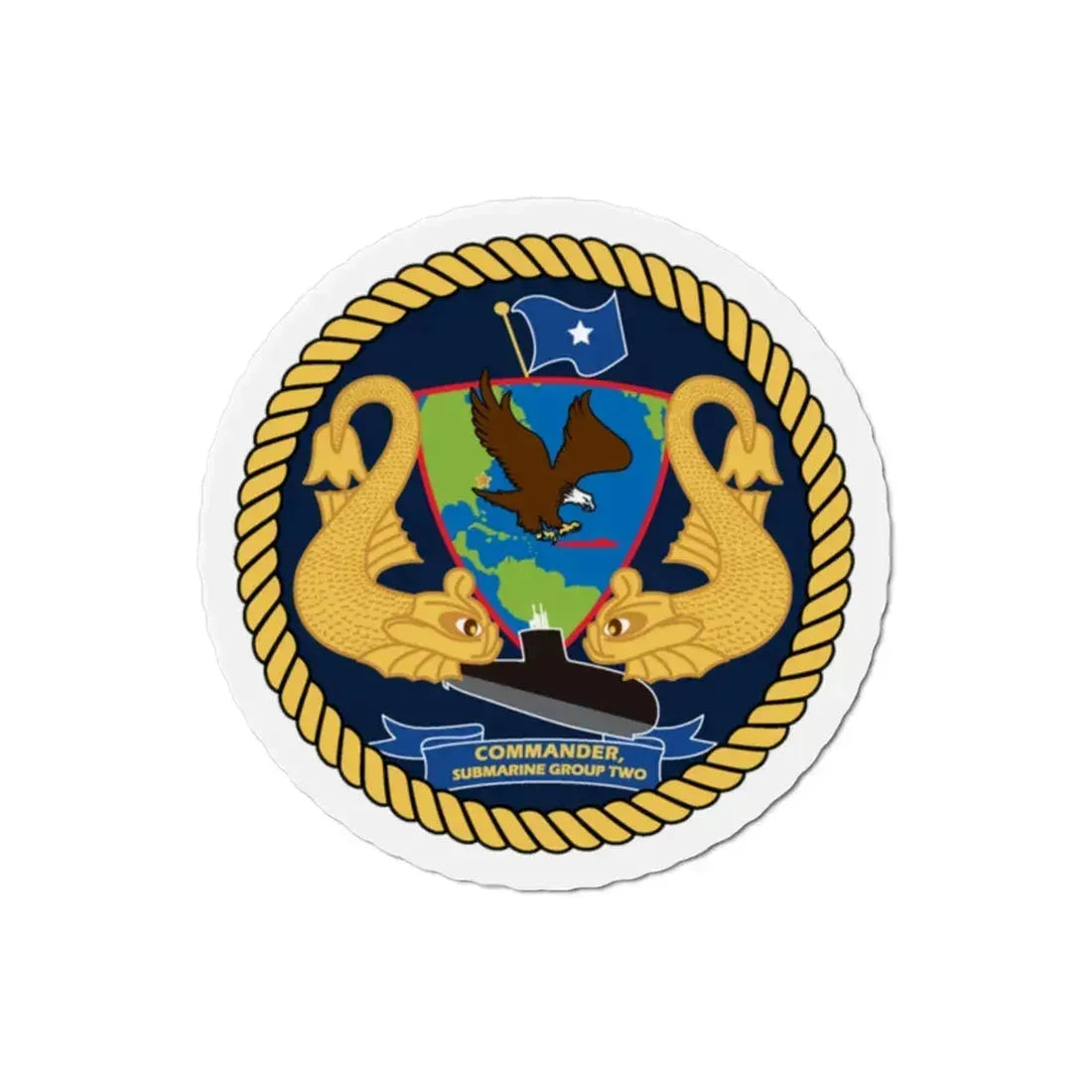 Commander Submarine Group Two (U.S. Navy) Refrigerator Magnet 2 Inch - The Sticker Space