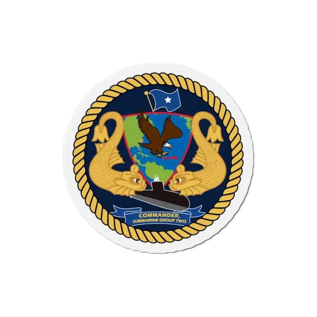 Commander Submarine Group Two (U.S. Navy) Refrigerator Magnet 3 Inch - The Sticker Space