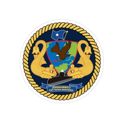 Commander Submarine Group Two (U.S. Navy) REVERSE PRINT Transparent Die-Cut STICKER - The Sticker Space