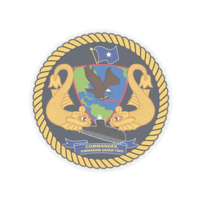 Commander Submarine Group Two (U.S. Navy) STICKER Vinyl Kiss-Cut Decal 2 Inch Transparent - The Sticker Space